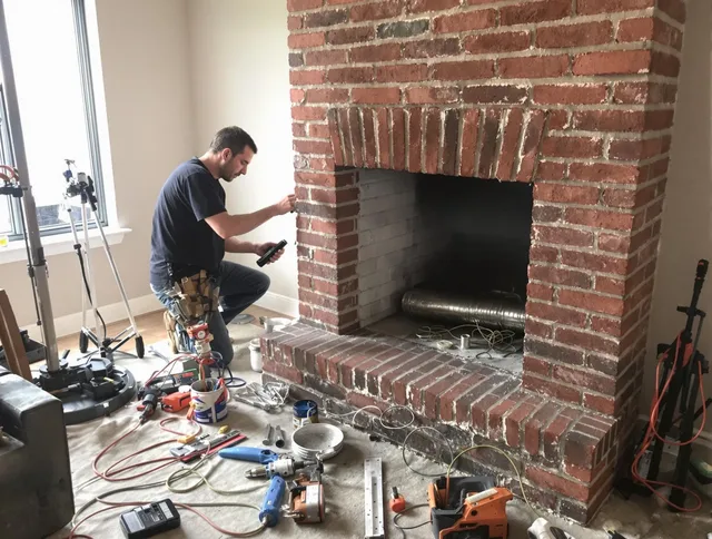 Lake Wylie Chimney Sweep specialist finalizing chimney liner service in Lake Wylie, SC