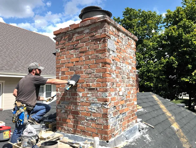 Completed chimney rebuild by Lake Wylie Chimney Sweep in Lake Wylie, SC
