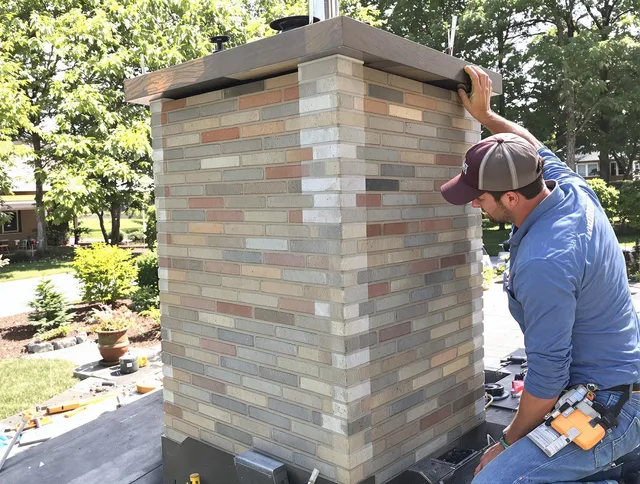 Lake Wylie Chimney Sweep completing a modern chimney remodel in Lake Wylie, SC