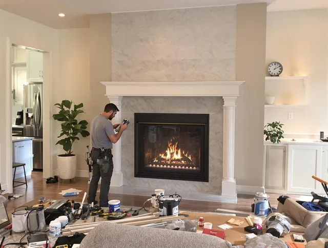 Newly installed fireplace by Lake Wylie Chimney Sweep in Lake Wylie, SC